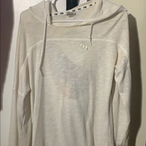 PINK white long sleeve hoodie